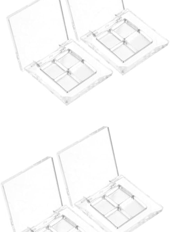 2 Pack Transparent Refillable Eyeshadow Boxes Highlighter Cases Compact Travel Containers - Image 1
